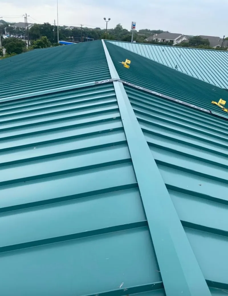 Green commercial metal roof ridge and valley for Metal Roof Repair in Gantt